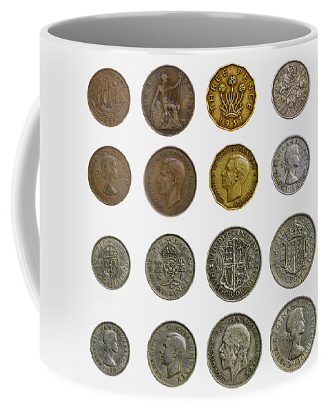 Silver Coffee Mug featuring the photograph Old English Coins by Rick Deacon