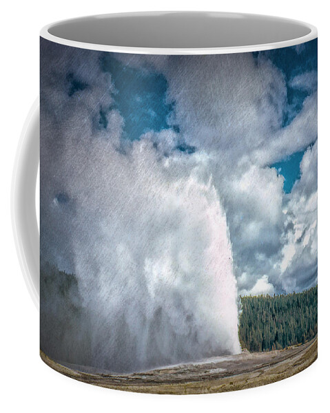  Coffee Mug featuring the photograph Old Faithful Vintage 4 by Cathy Anderson
