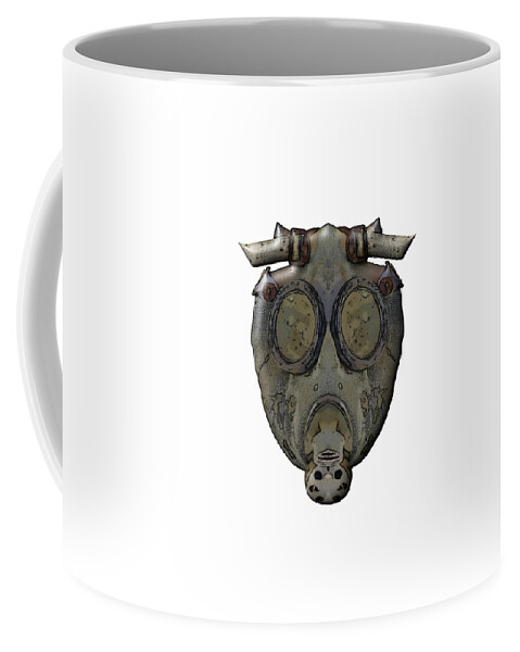 Concept Coffee Mug featuring the digital art Old Gas Mask by Michal Boubin