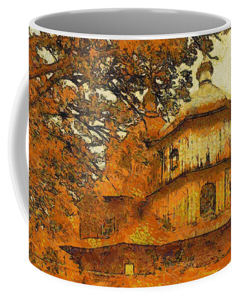 Poland Coffee Mug featuring the painting Old Greek Orthodox Church in Poland by Maciek Froncisz