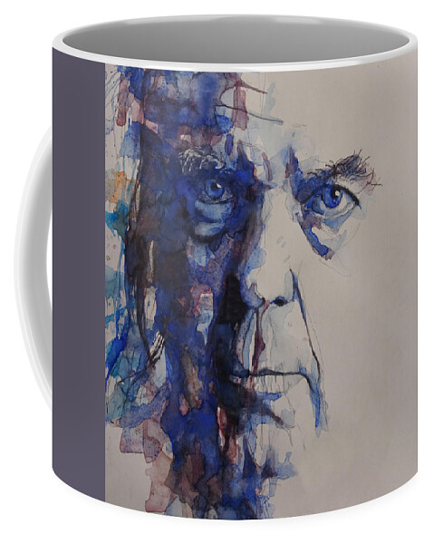 Neil Young Coffee Mug featuring the painting Old Man - Neil Young by Paul Lovering