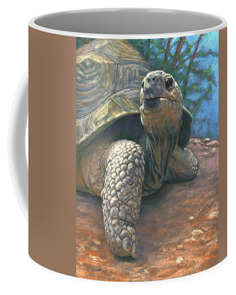 Animals Coffee Mug featuring the pastel Old Man Tortoise by Rita Kirkman