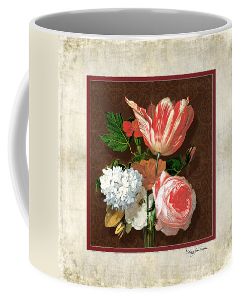 Old Masters Coffee Mug featuring the painting Old masters Reimagined - Parrot Tulip by Audrey Jeanne Roberts