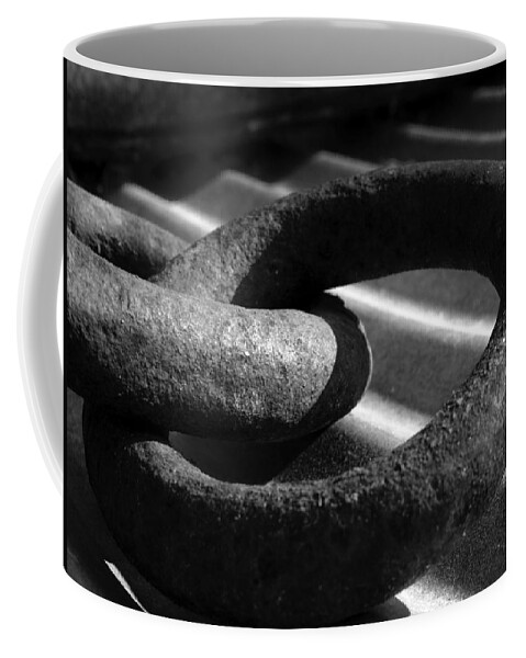 Metal Coffee Mug featuring the photograph Old Metal Ring by Pamela Romjue