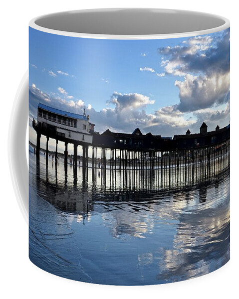 #old Orchard Beach Coffee Mug featuring the photograph Old Orchard Beach Pier by Cornelia DeDona