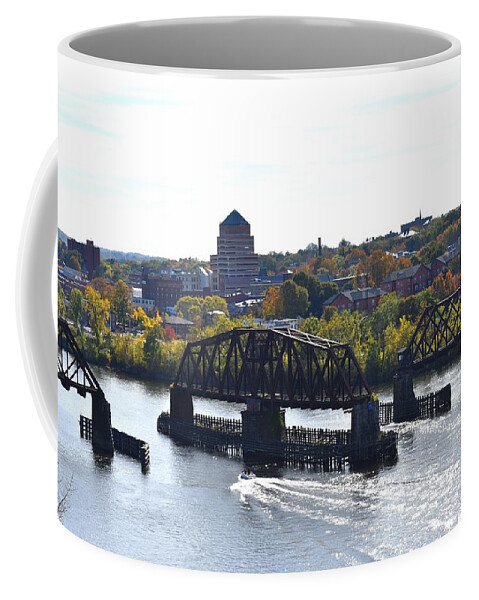 Rail Coffee Mug featuring the photograph Old Railroad Bridge 1 by Nina Kindred