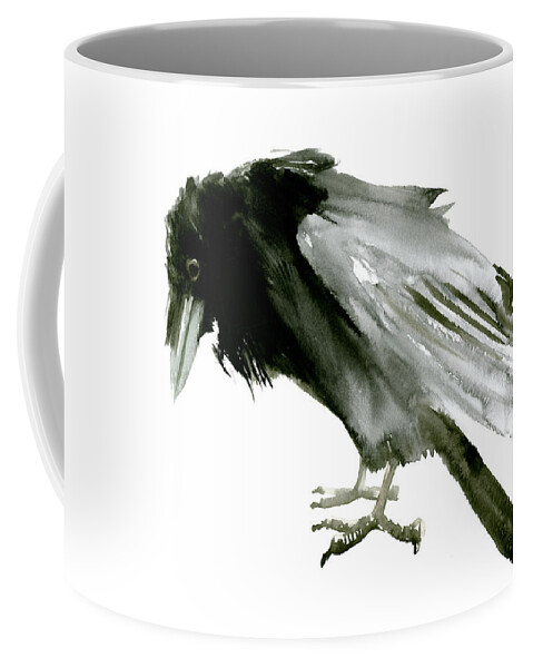 Halloween Coffee Mug featuring the painting Old Raven by Suren Nersisyan