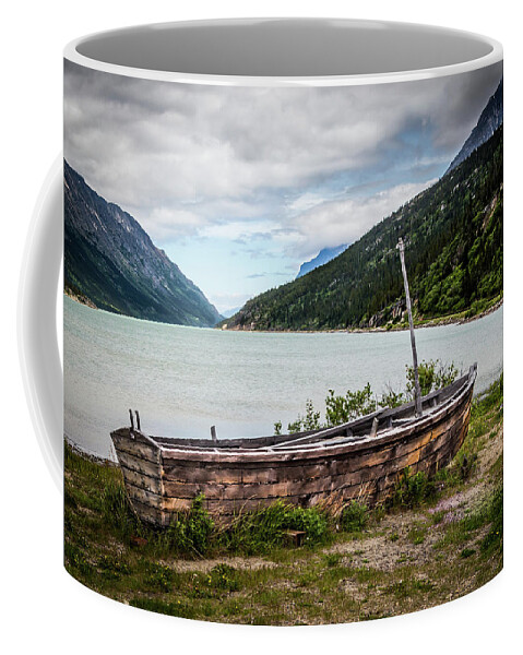 Lake Coffee Mug featuring the photograph Old Sailboat by Ed Clark