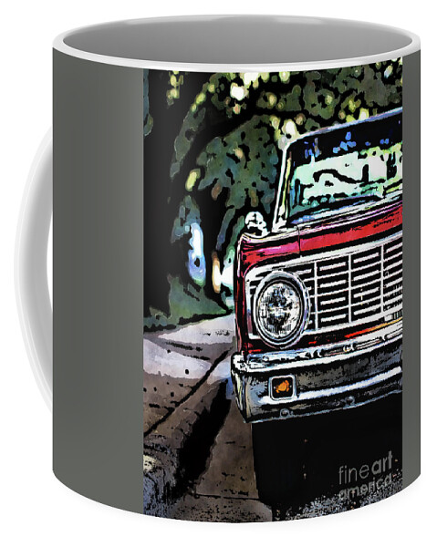 Old School Coffee Mug featuring the digital art Old School Automobile Chrome by Phil Perkins
