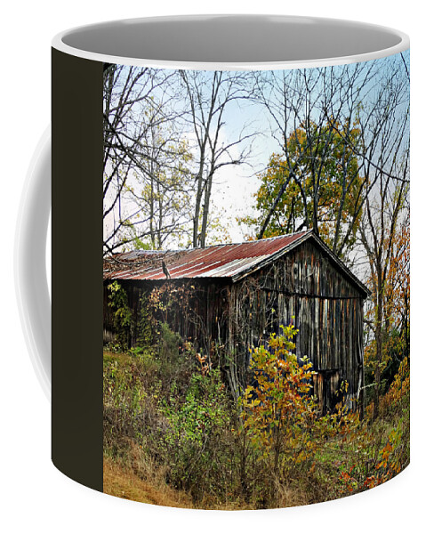 Old Tobacco Barn Coffee Mug featuring the photograph Old Tobacco Barn by Dark Whimsy