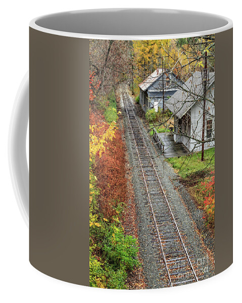 Train Coffee Mug featuring the photograph Old Train Station Norwich Vermont by Edward Fielding