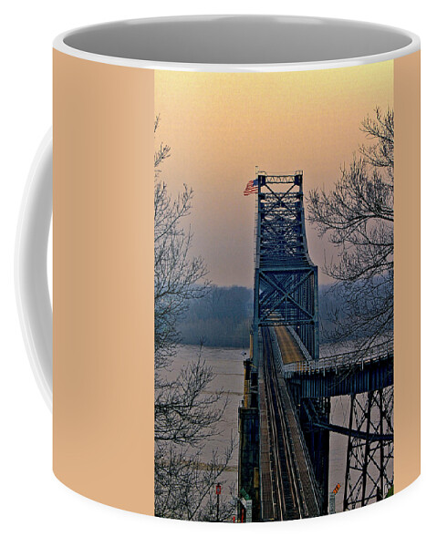 Old Vicksberg Bridge Coffee Mug featuring the digital art Old Vicksberg Bridge of Mississippi by Bonnie Willis