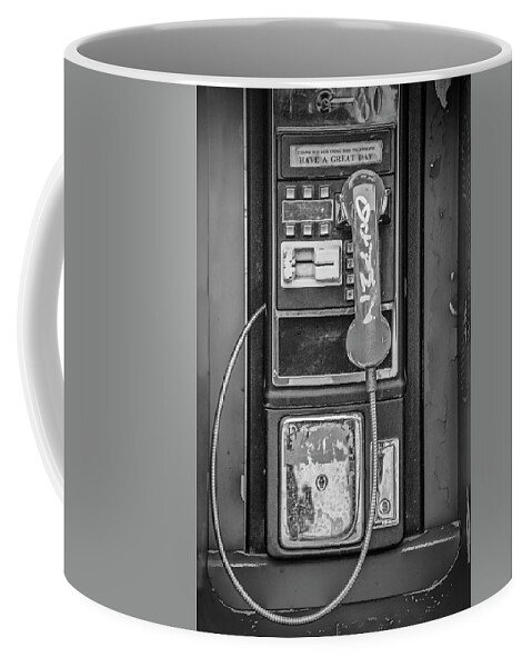 Telephone Coffee Mug featuring the photograph Old Vintage Coin Operated Phone Booth by Randall Nyhof
