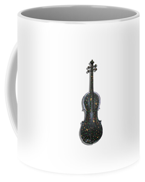 Violin Coffee Mug featuring the photograph Old Violin with painted symbols by Tom Conway