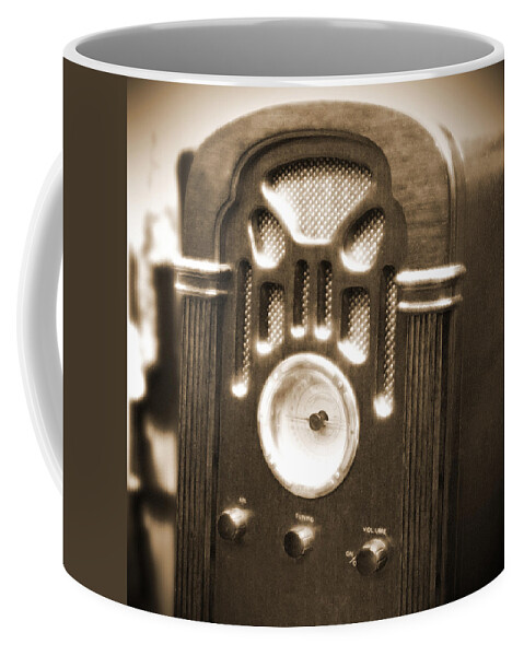 Wooden Radio Coffee Mug featuring the photograph Old Wooden Radio by Mike McGlothlen