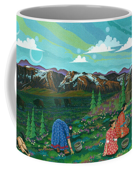Native American Paintings Coffee Mug featuring the painting Olde Way the Best Way by Chholing Taha