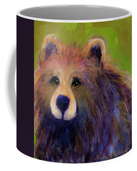 Bear Coffee Mug featuring the painting Olive by Sandra Charlebois