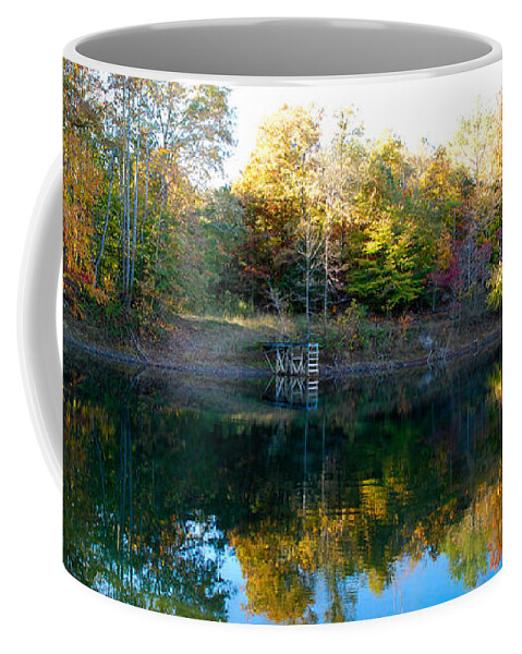 Dawsonville Coffee Mug featuring the photograph On Gober's Pond by Max Mullins