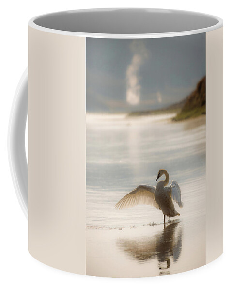 Trumpeter Swan Coffee Mug featuring the photograph On Gossamer Wings by Sandy Sisti