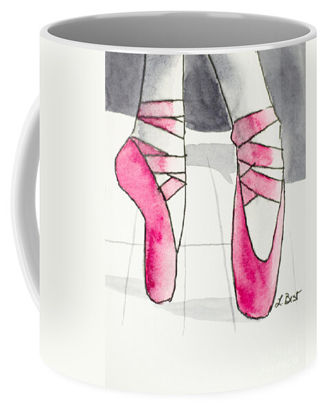 Pink Coffee Mug featuring the painting On Pointe by Laurel Best