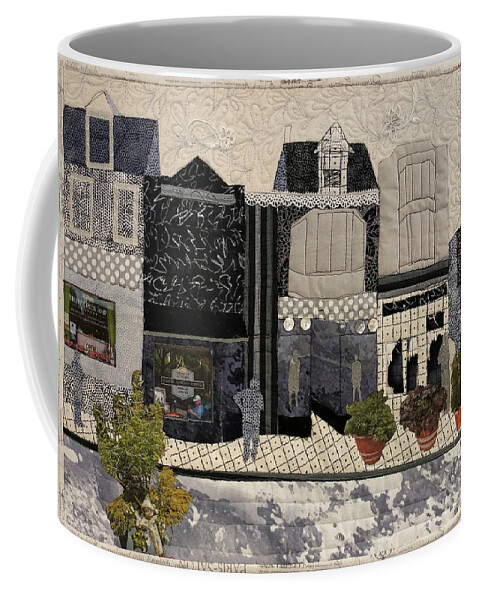 Art Quilt Coffee Mug featuring the tapestry - textile On the Avenue by Martha Ressler