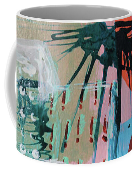 Landscape Coffee Mug featuring the mixed media On the Beach by April Burton