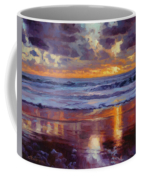 Ocean Coffee Mug featuring the painting On the Horizon by Steve Henderson