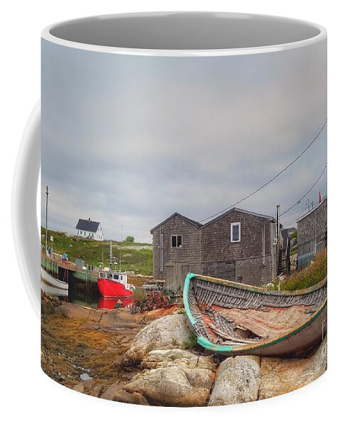 Rocks Coffee Mug featuring the photograph On the Rocks by Mary Capriole