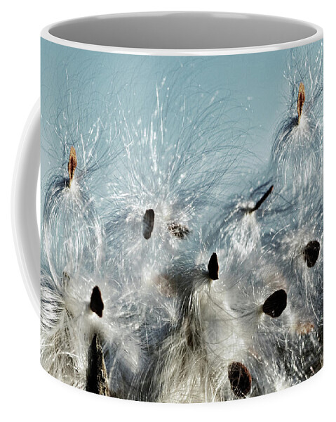 Milkweed Coffee Mug featuring the digital art On the Wind by JGracey Stinson