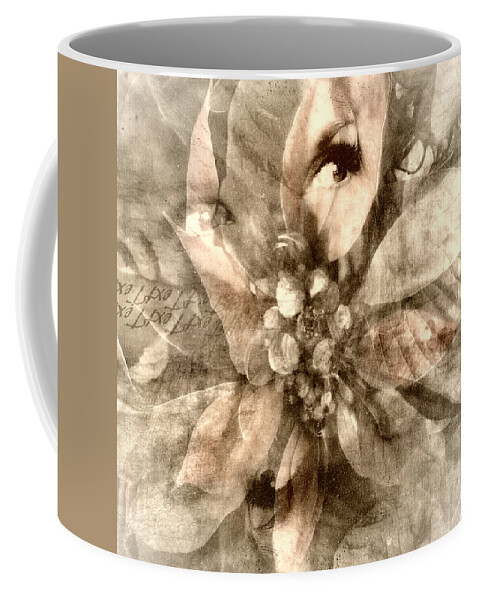 Digital Art Coffee Mug featuring the digital art Once Upon Grandmom's Poinsettia by Melissa D Johnston