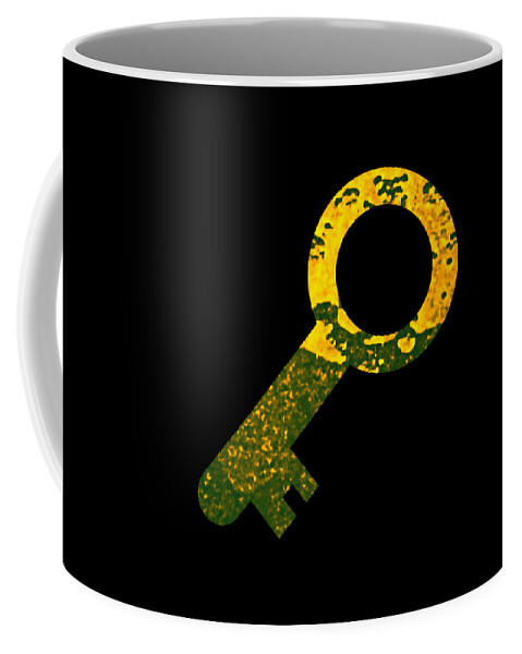  Unlock Coffee Mug featuring the digital art One Key One Heart by Rachel Hannah