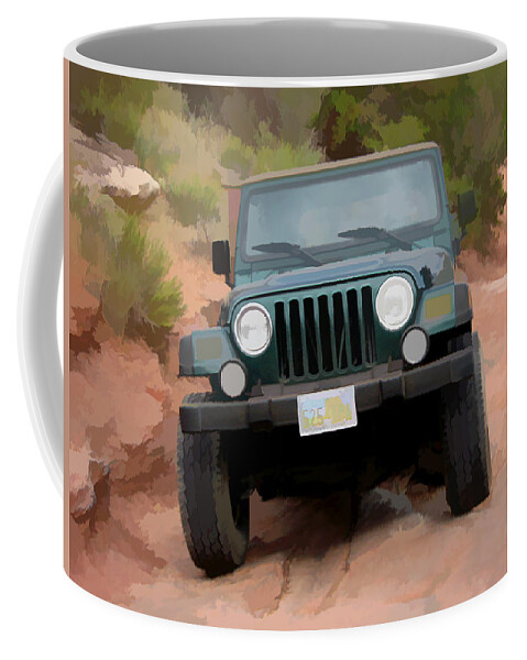 Jeep Coffee Mug featuring the digital art Only Jeeps Here by Gary Baird