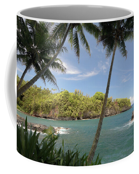 Onomea Bay Coffee Mug featuring the photograph Onomea Bay by Susan Rissi Tregoning