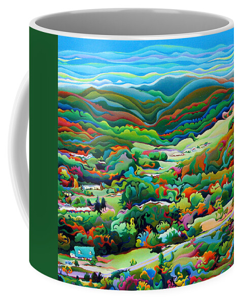 Landscape Coffee Mug featuring the painting Onset of the Appalachian Wonderfall by Amy Ferrari