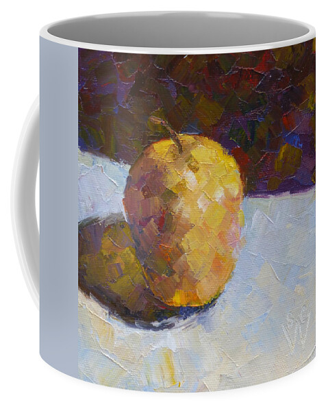 Opal Apple Coffee Mug featuring the painting Opal in Gold by Susan Woodward