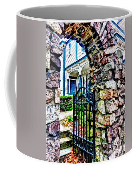 Suburbs Coffee Mug featuring the photograph Open Gate by Susan Savad