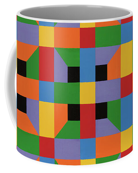 Abstract Coffee Mug featuring the painting Open Quadrilateral Lattice by Janet Hansen