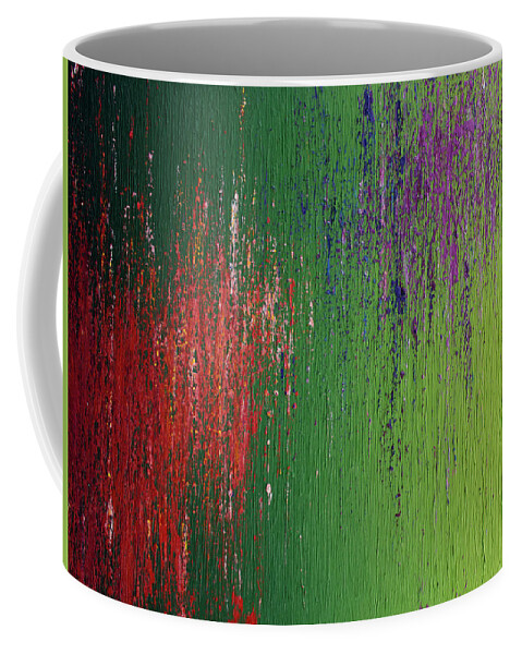 Derek Kaplan Art Coffee Mug featuring the painting Opt.2.17 Light My Fire by Derek Kaplan