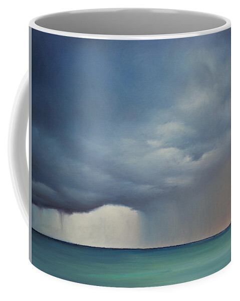 Derek Kaplan Art Coffee Mug featuring the painting Opt.31.17 Storm by Derek Kaplan