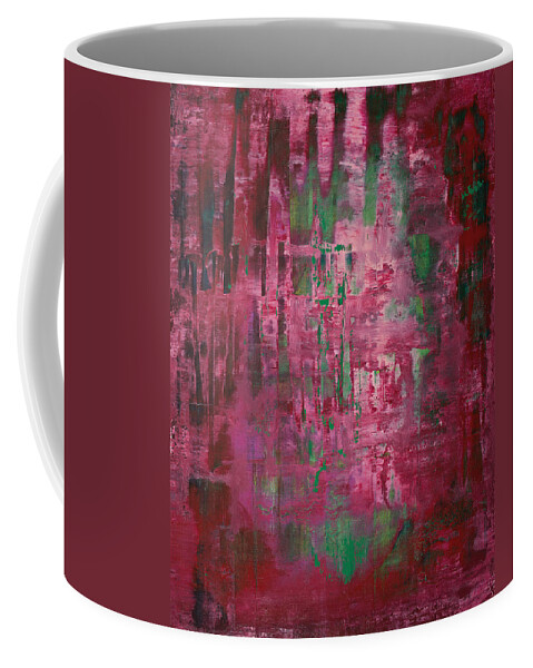 Derek Kaplan Art Coffee Mug featuring the painting Opt.49.15 Secret Eyes by Derek Kaplan