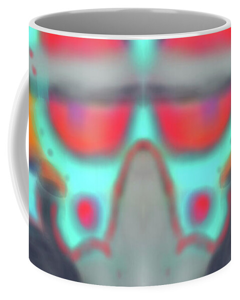 Abstract Art Coffee Mug featuring the digital art Orange and Teal Abstract by Susan Stone