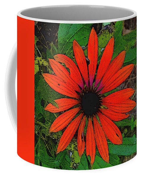 Flower Coffee Mug featuring the digital art Orange Daisy by Rod Whyte