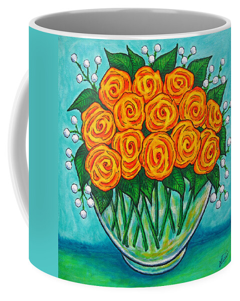 Orange Coffee Mug featuring the painting Orange Passion by Lisa Lorenz