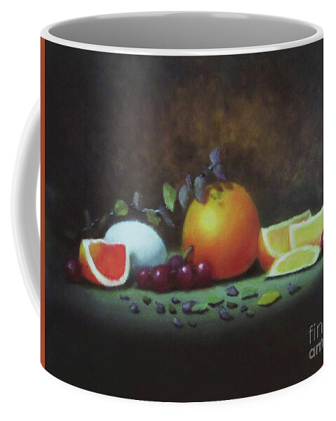 Still Life Coffee Mug featuring the painting Oranges and Egg by Tina Glass