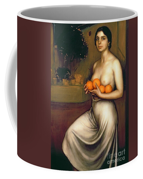 Oranges Coffee Mug featuring the painting Oranges and Lemons by Julio Romero de Torres