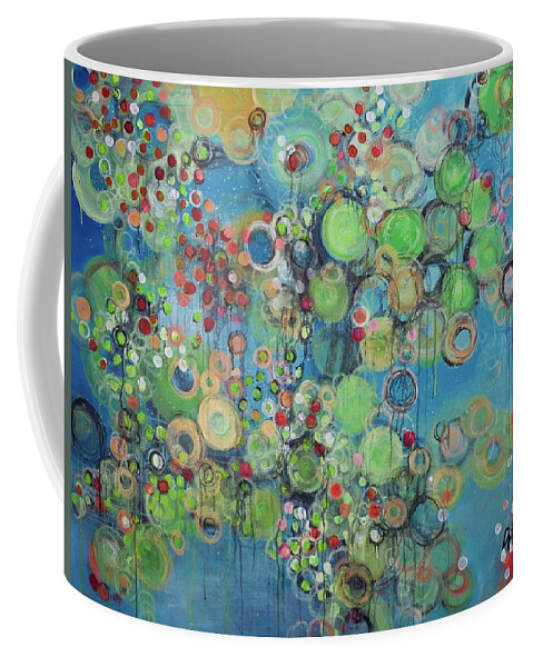 Commission Coffee Mug featuring the painting Orangetheory Brighter Than The Sun by Laurie Maves ART