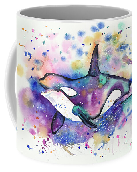 Killer Whale Coffee Mug featuring the painting Orca by Zaira Dzhaubaeva