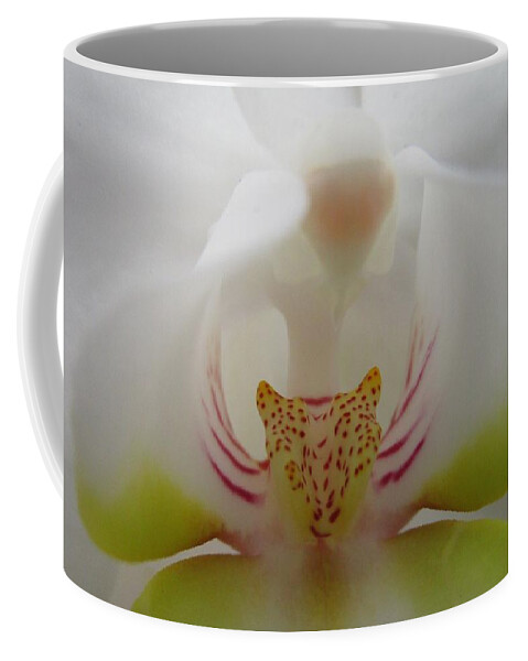 White Orchid Coffee Mug featuring the photograph Alien Embracing Tiger by Sharon Ackley