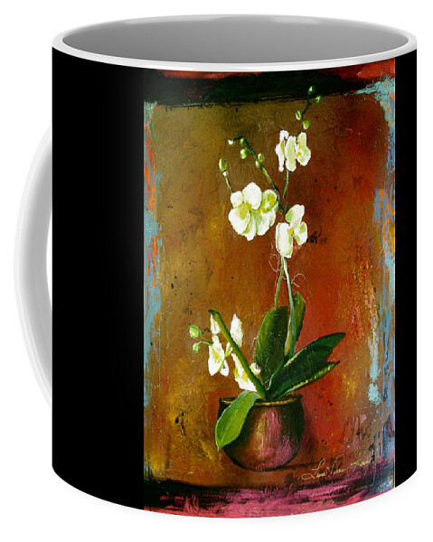 Orchid Art Beautiful Art Coffee Mug featuring the painting Orchid by Laura Pierre-Louis