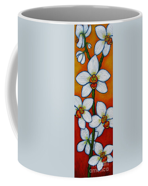 Orchids Coffee Mug featuring the painting Orchid Oasis by Lisa Lorenz